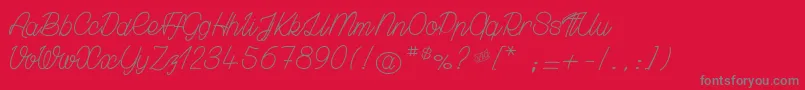 フォントGrownLocaly – 赤い背景に灰色の文字