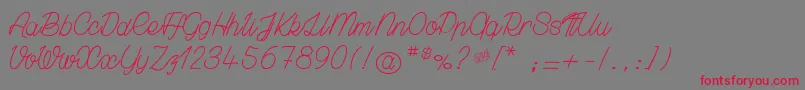 GrownLocaly-Schriftart – Rote Schriften auf grauem Hintergrund