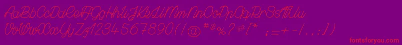 GrownLocaly-Schriftart – Rote Schriften auf violettem Hintergrund