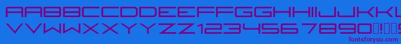 Fireyegf3Bold-Schriftart – Violette Schriften auf blauem Hintergrund