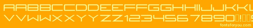 Fireyegf3Bold-Schriftart – Gelbe Schriften auf orangefarbenem Hintergrund