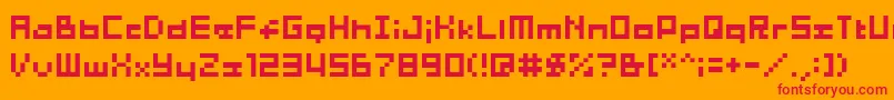 04b03b Font – Red Fonts on Orange Background