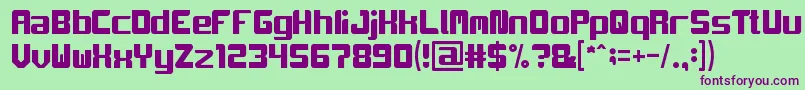 CintaAdalahPerhatian Font – Purple Fonts on Green Background