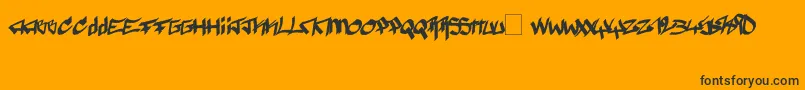 Pyromane Font – Black Fonts on Orange Background