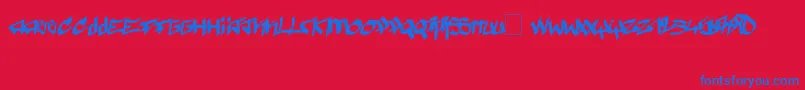 Pyromane Font – Blue Fonts on Red Background