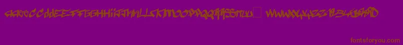 Pyromane-Schriftart – Braune Schriften auf violettem Hintergrund