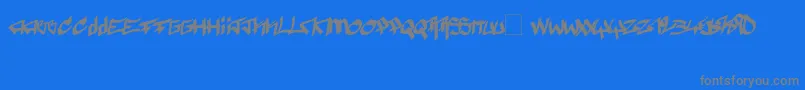 Pyromane-Schriftart – Graue Schriften auf blauem Hintergrund