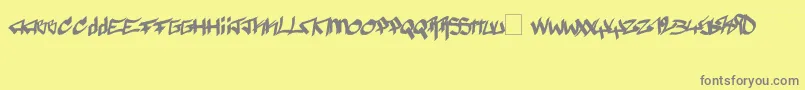 Pyromane-Schriftart – Graue Schriften auf gelbem Hintergrund