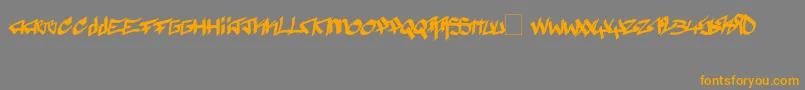 Pyromane-Schriftart – Orangefarbene Schriften auf grauem Hintergrund