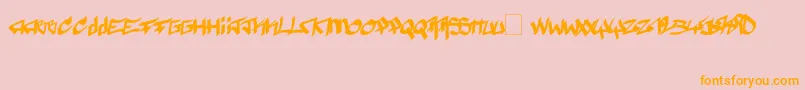 Pyromane Font – Orange Fonts on Pink Background