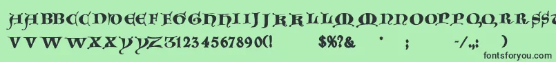 Goticacaps Font – Black Fonts on Green Background