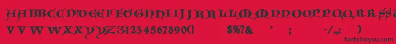 Goticacaps Font – Black Fonts on Red Background