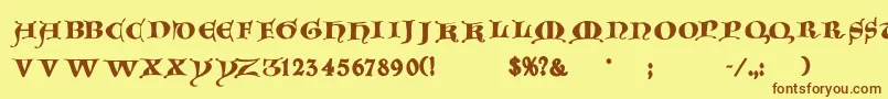 Шрифт Goticacaps – коричневые шрифты на жёлтом фоне