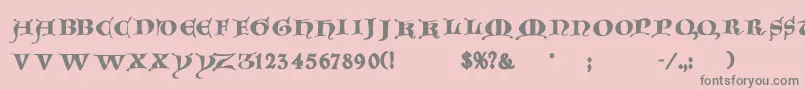 フォントGoticacaps – ピンクの背景に灰色の文字