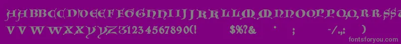 Goticacaps Font – Gray Fonts on Purple Background