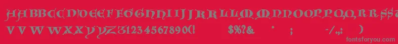 Goticacaps Font – Gray Fonts on Red Background