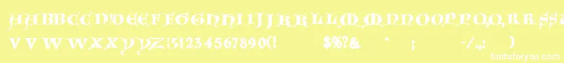 フォントGoticacaps – 黄色い背景に白い文字