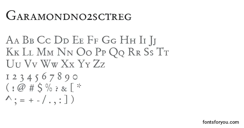 Czcionka Garamondno2sctreg – alfabet, cyfry, specjalne znaki
