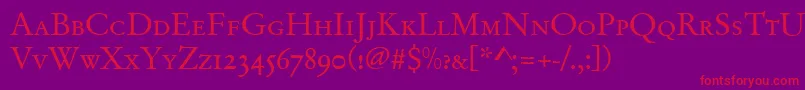 Garamondno2sctreg Font – Red Fonts on Purple Background