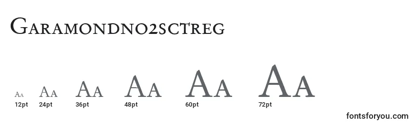 Größen der Schriftart Garamondno2sctreg