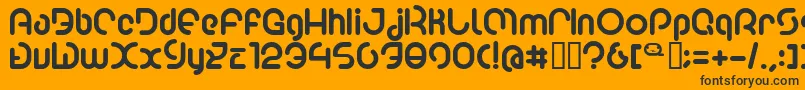 Poo2-Schriftart – Schwarze Schriften auf orangefarbenem Hintergrund