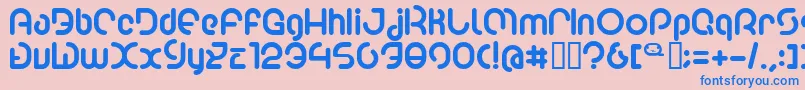 Poo2-fontti – siniset fontit vaaleanpunaisella taustalla