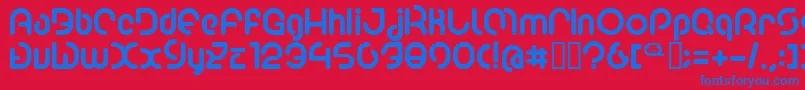 Poo2 Font – Blue Fonts on Red Background