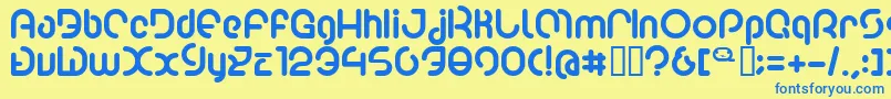 Poo2 Font – Blue Fonts on Yellow Background