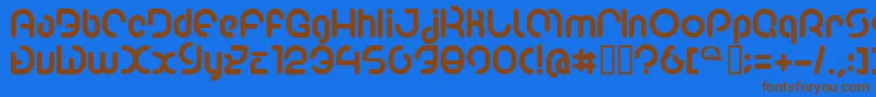 Poo2-Schriftart – Braune Schriften auf blauem Hintergrund