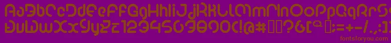 Poo2-Schriftart – Braune Schriften auf violettem Hintergrund