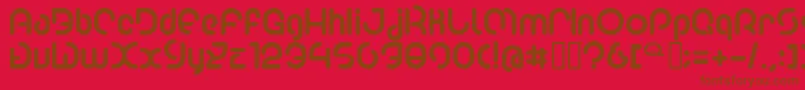 フォントPoo2 – 赤い背景に茶色の文字