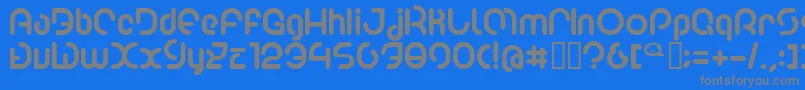 Poo2-Schriftart – Graue Schriften auf blauem Hintergrund