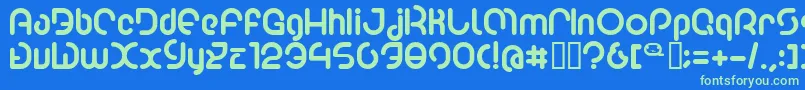 Poo2 Font – Green Fonts on Blue Background