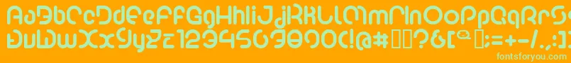 Шрифт Poo2 – зелёные шрифты на оранжевом фоне