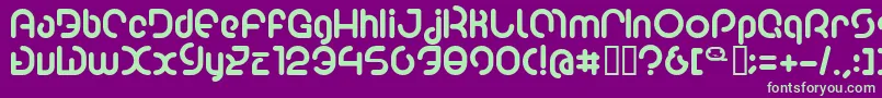 Poo2-Schriftart – Grüne Schriften auf violettem Hintergrund