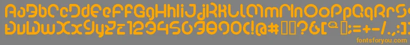 フォントPoo2 – オレンジの文字は灰色の背景にあります。