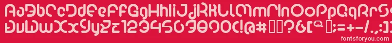 Poo2-fontti – vaaleanpunaiset fontit punaisella taustalla