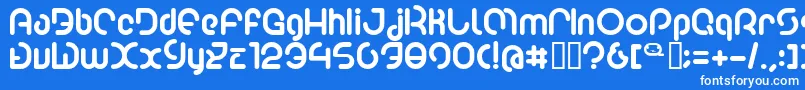 Poo2-Schriftart – Weiße Schriften auf blauem Hintergrund