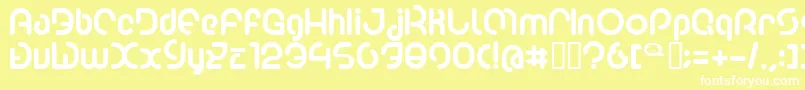 Poo2-Schriftart – Weiße Schriften auf gelbem Hintergrund