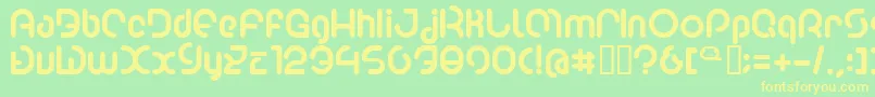 フォントPoo2 – 黄色の文字が緑の背景にあります