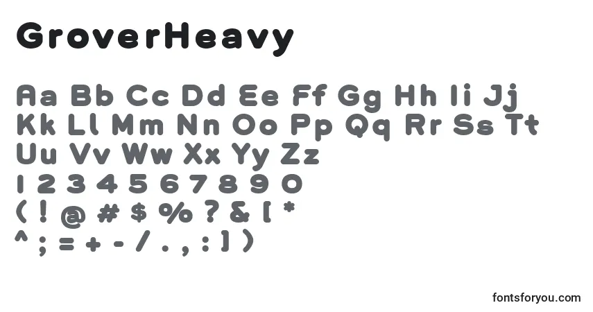 GroverHeavyフォント–アルファベット、数字、特殊文字