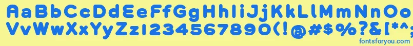 GroverHeavy Font – Blue Fonts on Yellow Background