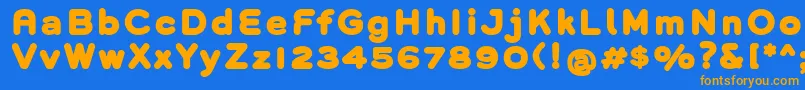 GroverHeavy Font – Orange Fonts on Blue Background