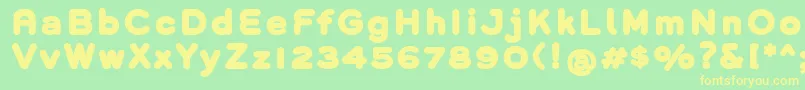 Fonte GroverHeavy – fontes amarelas em um fundo verde