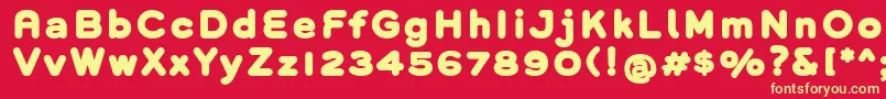 GroverHeavy Font – Yellow Fonts on Red Background