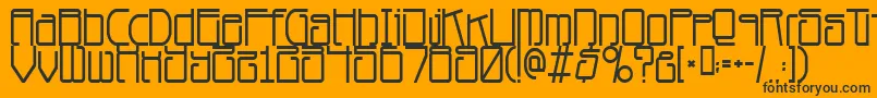 Planet Dust-Schriftart – Schwarze Schriften auf orangefarbenem Hintergrund
