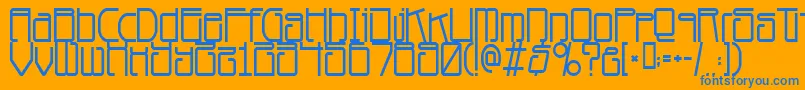 Planet Dust-Schriftart – Blaue Schriften auf orangefarbenem Hintergrund