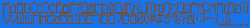 Planet Dust-Schriftart – Braune Schriften auf blauem Hintergrund