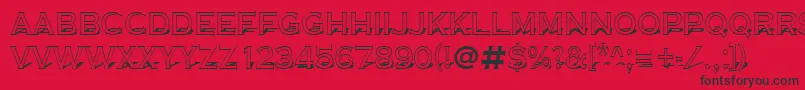 ACoppergothtitul3D-Schriftart – Schwarze Schriften auf rotem Hintergrund