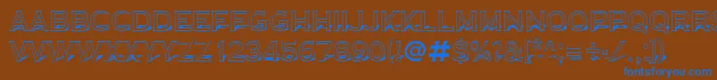 ACoppergothtitul3D Font – Blue Fonts on Brown Background